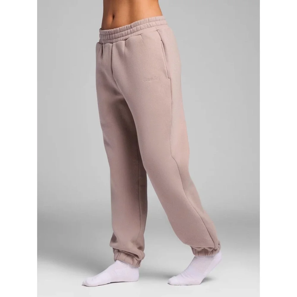Comfrt Womens Signature Bark Fleece Relaxed Cozy Oversized Jogger Sweatpants M - Picture 1 of 6